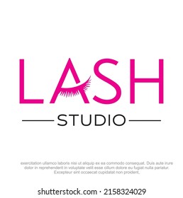 modern eyelashes studio logo design. Eyelashes shop vector logo. Eyelashes Extensions shop logo. 