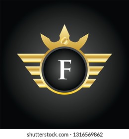 Modern F Circle Logo  Illustration, Vector.