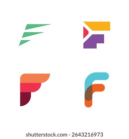 Modern F Letter Logo Bundle – Bold, Flat, and Geometric Vector Icons