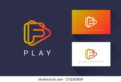 Modern F Letter Multimedia Company Logo Stock Vector (royalty Free 