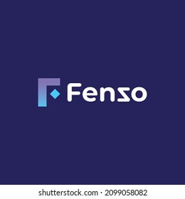 Modern F letter text based font logo design 