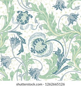 Modern fabric design pattern. Floral pattern for your design. Illustration. Modern seamless pattern for interior decoration, wrapping paper, graphic design, clothes and textile. Vector. Background.