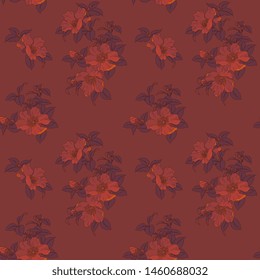 Modern fabric design pattern. Floral pattern for your design. Vector  illustration. Modern seamless pattern for interior decoration, wrapping paper, graphic design and textile. Background.