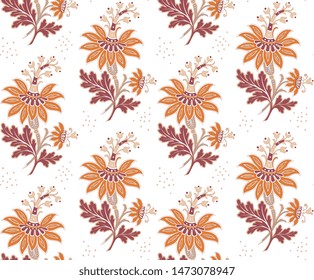 Modern fabric design pattern. Floral pattern for your design. Vector illustration. Modern seamless pattern for interior decoration, wrapping paper, graphic design and textile. Background.