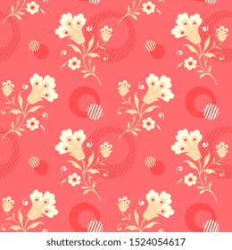 Modern fabric design pattern. Floral pattern for your design. Vector illustration. Modern seamless pattern for interior decoration, wrapping paper, graphic design and textile. Background.