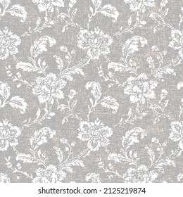 Modern fabric design pattern. Floral pattern for your design. Illustration. Modern seamless pattern for interior decoration, clothes and textile. grey Background.