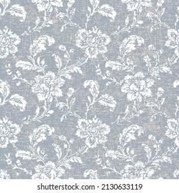 Diseño de tejidos modernos. Patrón floral para su diseño. Ilustración. Patrón moderno y sin fisuras para la decoración interior, la ropa y el tejido. fondo azul gris.