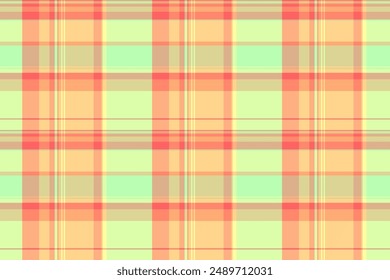 Modern fabric vector seamless, oriental pattern plaid background. Model tartan check textile texture in orange and yellow colors palette.