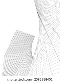 Modern Facade Skyscrapers. Minimalist Architectural Urban Skyline with Contemporary Buildings	
