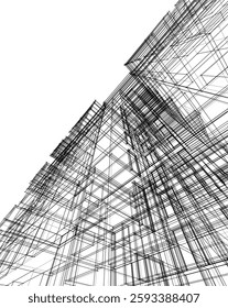 Modern Facade Skyscrapers. Minimalist Architectural Urban Skyline with Contemporary Buildings	
