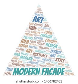 Modern Facade word cloud. Wordcloud made with text only.