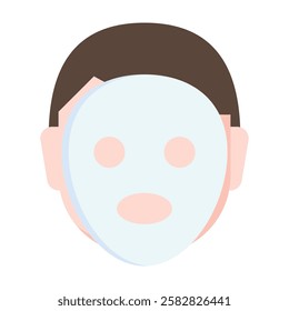 Modern face mask icon symbolizing deep hydration, skincare treatments, and self-care. Perfect for beauty brands, dermatology, and wellness.