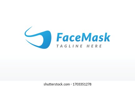 Modern Face Mask Logo Design Vector Icon Illustrations.