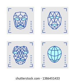 Modern face recognition technology concept.