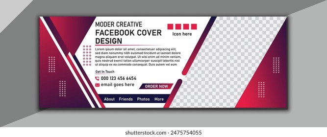 Modern Facebook cover design, unique caver, Facebook cover, Facebook cover template, modern Facebook cover with vector