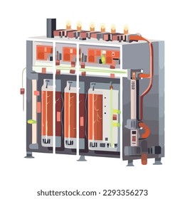 Modern factory equipment delivers liquid fuel containers isolated