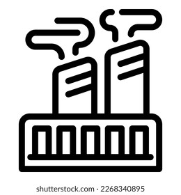 Modern factory icon outline vector. Waste garbage. Plastic reuse
