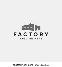 Modern Factory Logo Vector Design Concept With Simple, Flat And Elegant Styles. Creative Factory Logo Vector Design Illustration Isolated On White Background. 