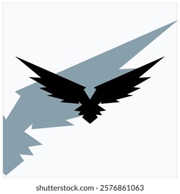 Modern FALCON bird silhouette animation, white background.