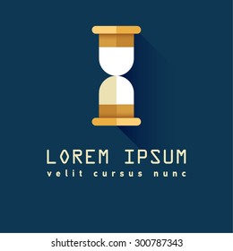 Modern falt design hourglass symbol, such a logo. Can be used as logo for clock shop or store, company or business
