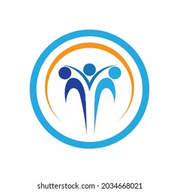 modern family care love logo and symbols illustration design