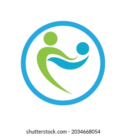 modern family care love logo and symbols illustration design