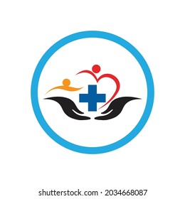 modern family care love logo and symbols illustration design
