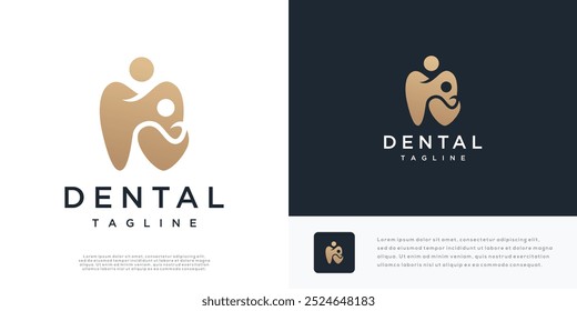 Modern family dental care logo design.	