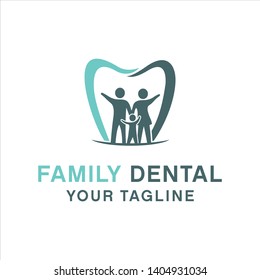 modern family dental logo design 