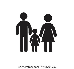 Modern Family Icon Vector On White Stock Vector (Royalty Free ...