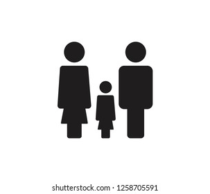 Modern Family Icon vector on white background, Parents symbol for your web site design, logo, app, UI. Vector illustration
