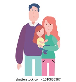 Modern Family Vector Illustration White Background Stock Vector ...