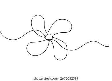 Diseño aislado simple de la Ilustración vectorial minimalista del contorno del arte de línea continua de la cuchilla del ventilador moderna
