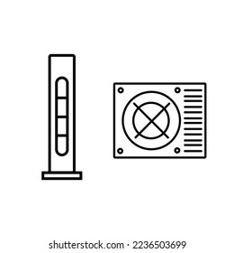 Modern fan technology simple vector line icons set, suitable for any purpose. Web design, mobile app.