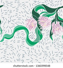 Modern fantasy flower seamless pattern