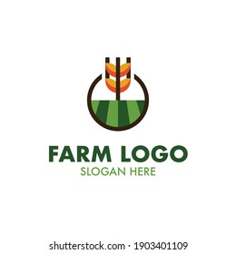 Modern Farm and Garden Logo Icon Vector Design Template Isolated.