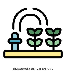 Modern farm icon outline vector. Drone system. Digital future color flat