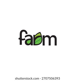 Modelo de logotipo de folha de fazenda moderna - Agricultura e Design de Natureza