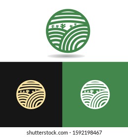 modern farm logo design element