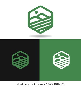 modern farm logo design element