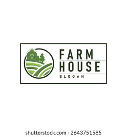 Diseño moderno del logotipo de la granja con concepto simple de agricultor en la ilustración de la agricultura Símbolo Ganado para la ilustración del producto Plantilla