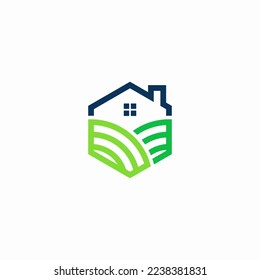 modern farmhouse logo with polygon shape