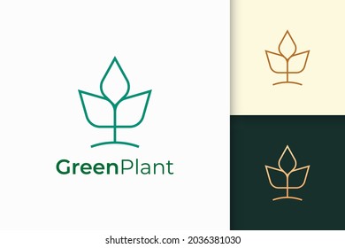 Modern farming or agriculture logo in simple line shape