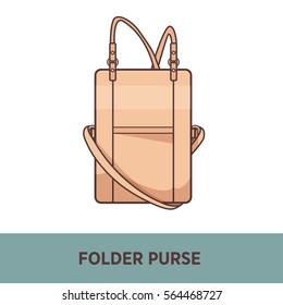 Modern fashion bag female accessory. Fashionable and trendy handbag. Illustration isolated on white. Design element in flat style