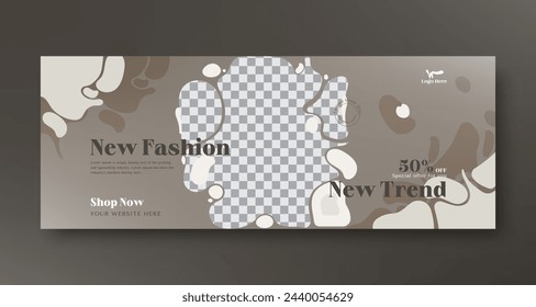 Modern fashion collection and new style fashion facebook cover banner template