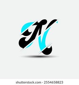 Modern fashion cut style N letter vector art illustration logo design