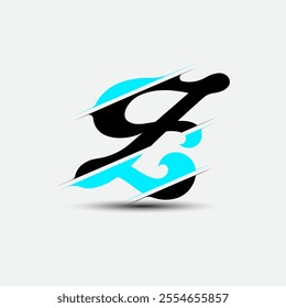 Modern fashion cut style Z letter vector art illustration logo design