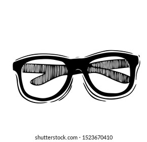 Modern fashion glasses.Vector hand drawn illustration.