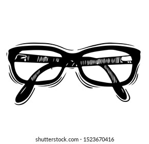 Modern fashion glasses.Vector hand drawn illustration.