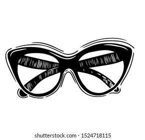 Modern fashion glasses.Vector hand drawn illustration.